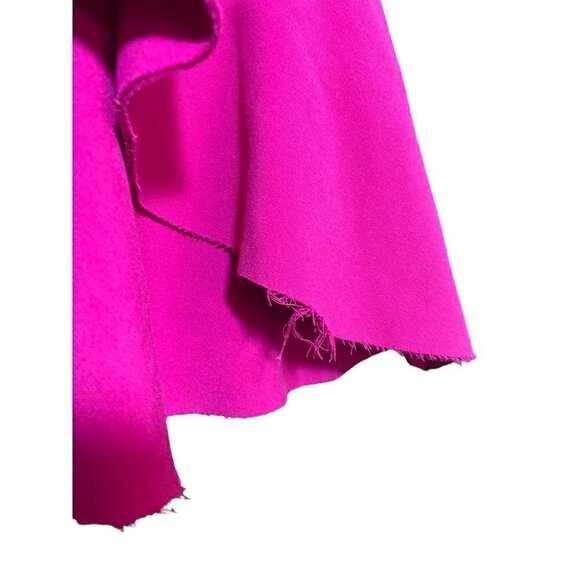 Zara Bright Pink Fuchsia Hi-Lo Draped Skirt, Raw Edges, Small - Picture 3 of 6